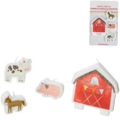 Load image into Gallery viewer, Amscan kaarsen boerderij barnyard 8 cm set van 4 stuks | 24 stuks
