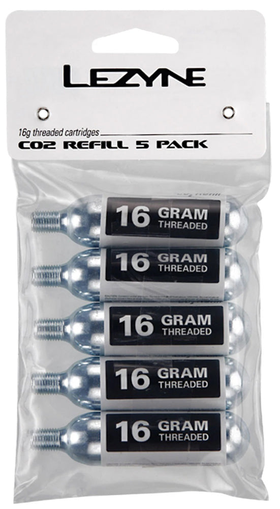 Load image into Gallery viewer, Lezyne co2 replacement cartridges 16g pack of 5
