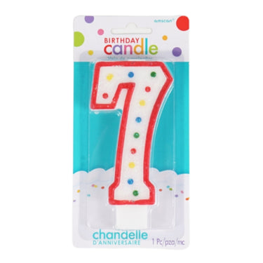 Amscan taartkaars cijfer 7 wit 13 cm | 24 stuks