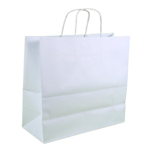 Papieren tas wit 35 cm set van 100