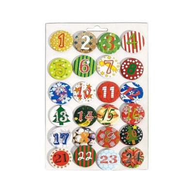 Load image into Gallery viewer, Deco heitmann button adventskalender 4 cm set van 24 | 24 stuks
