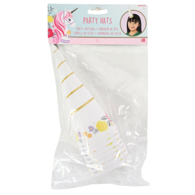 Load image into Gallery viewer, Amscan feesthoed magical unicorn papier 17 cm 8 stuks | 24 stuks
