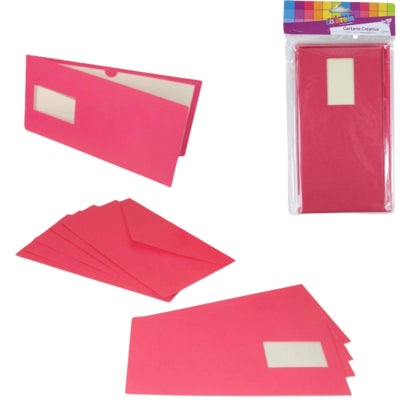 Load image into Gallery viewer, Kaarten met enveloppen fuchsia 21 cm 5 stuks | 48 stuks
