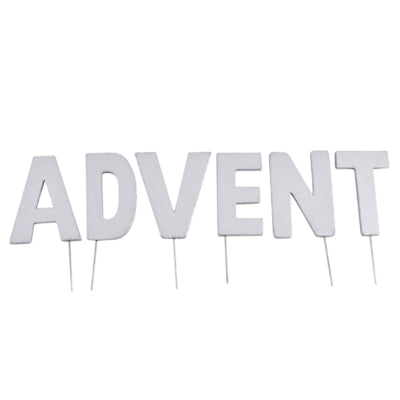 Load image into Gallery viewer, Abi decoratie kerst letterstekers advent zilverkleurig 8 cm | 24 stuks
