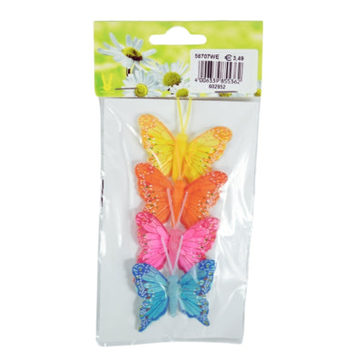 Load image into Gallery viewer, Decoratie vlinder op draad 6 cm set van 4 | 50 stuks
