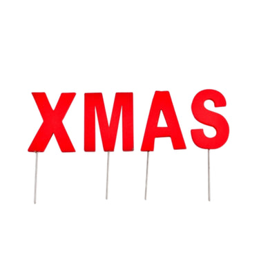 Abi decoratie kerst letterstekers xmas rood 5 cm | 24 stuks