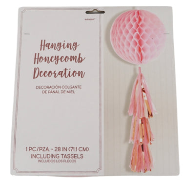 Amscan honeycomb bal roze 71 cm | 12 stuks