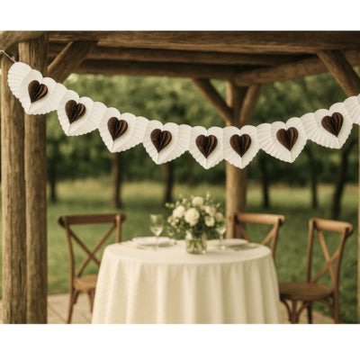 Load image into Gallery viewer, Slinger heart papier crème 4 m | 24 stuks
