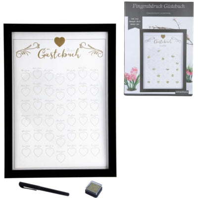Load image into Gallery viewer, Gastenboek vingerafdruk met glitters en stift 45 cm | 6 stuks
