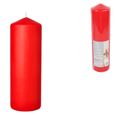 Gala stompkaars rood 7,8 x 29 cm | 6 stuks