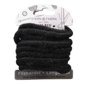 Stern fabrik vilt koord zwart 2 m | 36 stuks