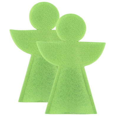 Kerst flesdecoratie engel vilt groen 36 cm set van 2 | 12 stuks