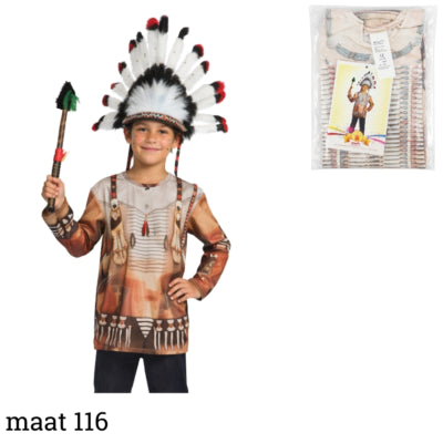 Load image into Gallery viewer, Kostuum indiaan shirt kids maat 116 | 10 stuks
