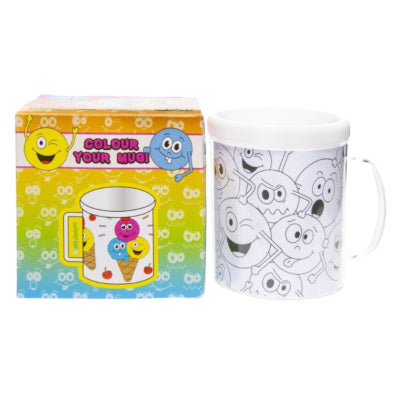 Load image into Gallery viewer, Duckiez kleur je eigen beker smiley 10 cm | 24 stuks
