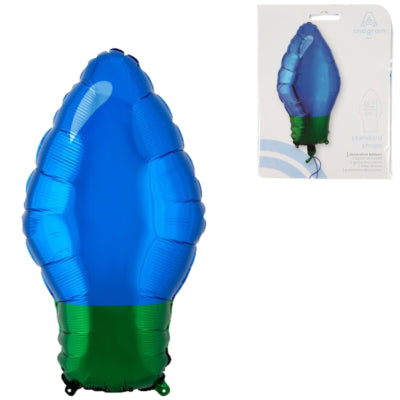 Load image into Gallery viewer, Amscan folie ballon kerstlamp blauw 55 cm | 25 stuks
