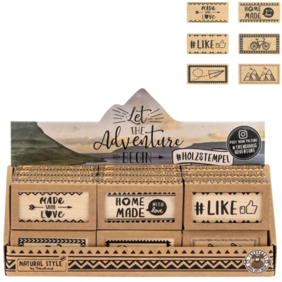 Afbeelding laden in galerijviewer, Stempel let the adventure begin 6 cm 6 assorti | 36 stuks
