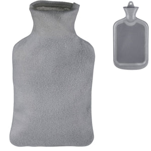 Relaxdays warmwater kruik met hoes grijs 1,5 l | 12 stuks