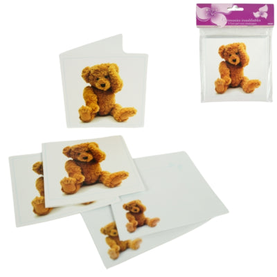 Load image into Gallery viewer, Kennisgevingskaarten babyshower teddybeer 12 cm 5 stuks | 48 stuks
