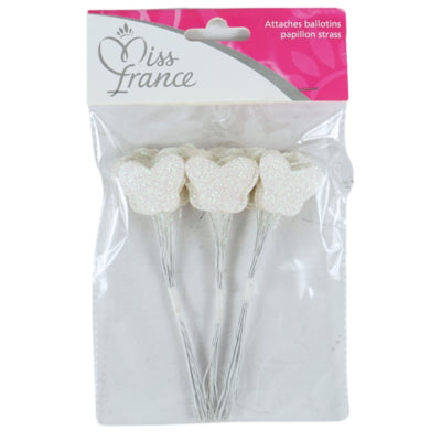 Afbeelding laden in galerijviewer, Miss france ballonbinders vlinder met glitter crème 13 cm 36 stuks | 24 stuks

