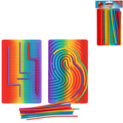 Fingerprint maze spel met 18 sticks 20 cm 2 assorti | 24 stuks