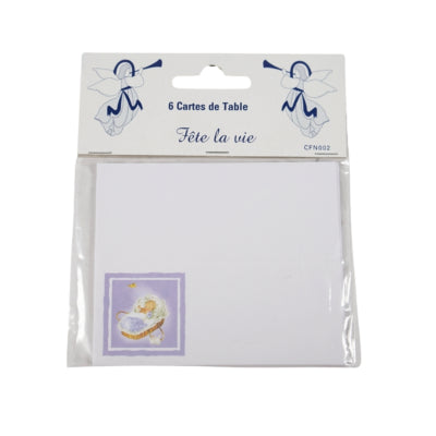 Load image into Gallery viewer, Tafelkaartjes baby wiegje lila 10 cm 6 stuks | 24 stuks
