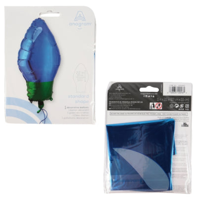 Load image into Gallery viewer, Amscan folie ballon kerstlamp blauw 55 cm | 25 stuks
