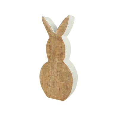 Figuur haas hout wit 18 cm | 24 stuks