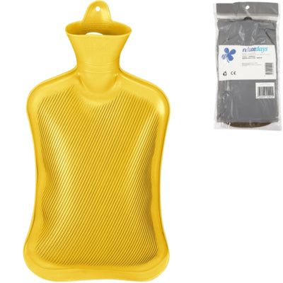 Relaxdays warmwater kruik geel 2 l | 6 stuks