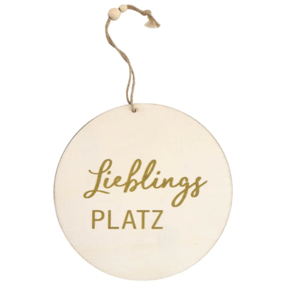 Afbeelding laden in galerijviewer, Hangdecoratie lieblings platz hout 20 cm 2 assorti | 48 stuks
