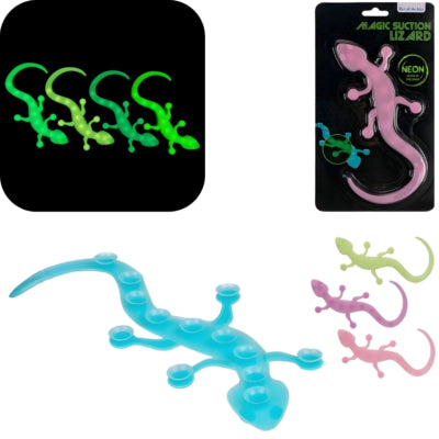 Out of the blue magische hagedis glow in the dark 19 cm assorti | 24 stuks