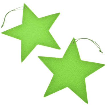 Ngk kersthanger ster vilt groen 30 cm set van 2 | 12 stuks