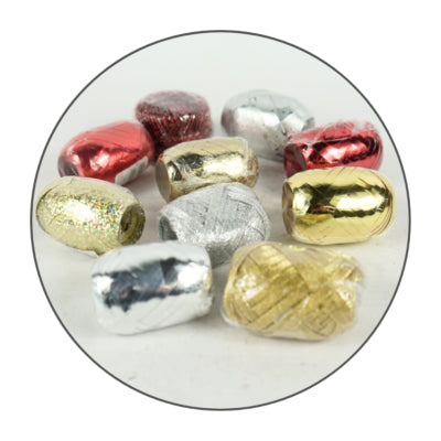 Load image into Gallery viewer, Sierlint metallic goudkleurig zilverkleurig rood 10 en 20 meter assorti | 500 stuks
