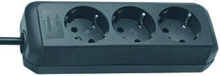 Brennenstuhl eco-line stekkerdoos 3 voudig zwart 1,5m h05vv-f 3g1,5 - 1158620015