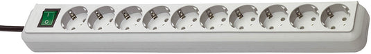 Brennenstuhl eco-line stekkerdoos met schakelaar 10-voudig lichtgrijs 3m h05vv-f 3g1,5 - 1159350010