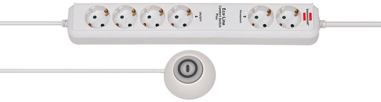Brennenstuhl eco-line stekkerdoos comfort switch plus el csp 24 6-voudig wit 1,5m h05vv-f 3g1,5 2 permanente, 4 schakelbare externe voetschakelaar - 1159560216