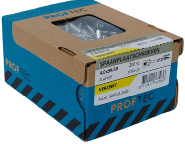 Proftec spaanplaatschroef 4.0x50 30 torx