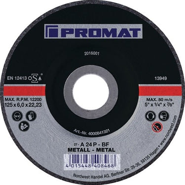 Promat tecwerk afbraamschijf | d125xs6mm | gebogen staal | gat 22,23 mm - 4000841321