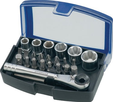 Promat tecwerk bit- dopsleutelset | 24-delig | sleuf ph pzd t ratel 6 doppen - 4000829667