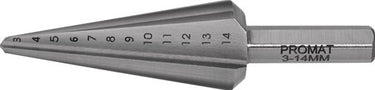 Promat tecwerk getrapte plaatboor | boorbereik 3-14 mm | hss totale lengte 58 mm | snedeaantal 2 - 4000862031