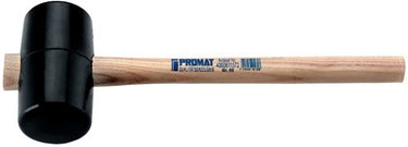 Promat tecwerk rubberhamer | hoofd-d. 40 mm koplengte 80 mm | zwart essenhout | 90 shore a vlakke baan - 4000811570