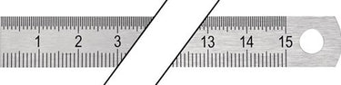 Promat tecwerk stalen liniaal | lengte 150 mm | staal buigzaam | verdeling b = mm 1 2 mm - 4000858760