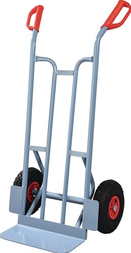 Promat tecwerk steekwagen | hoogte 1150 mm schep-l150xb400mm | lucht-banden | draagvermogen 250 kg | duifblauw, ral 5014 - 9000443049