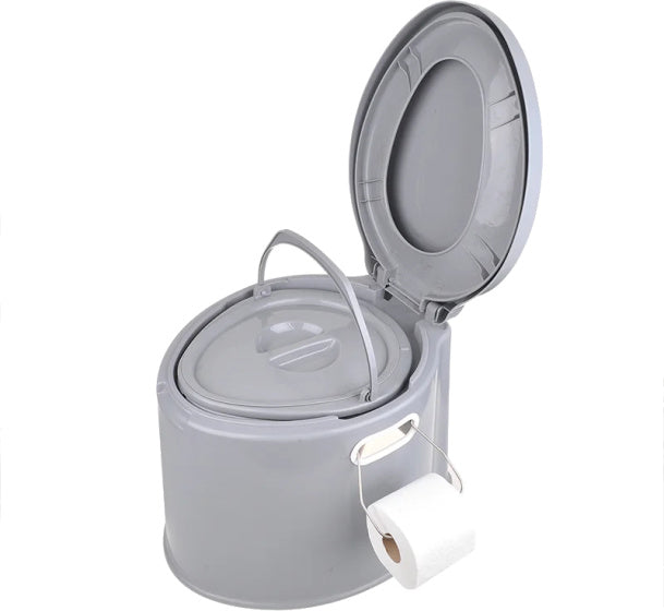 Load image into Gallery viewer, Proplus Draagbaar toilet 7 liter zithoogte 37 cm grijs
