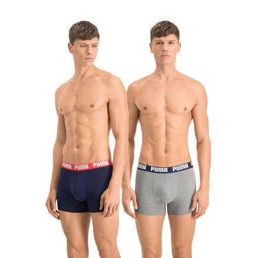 Puma Basic Boxershort Heren (Pack of 2) Grijs Blauw maat S