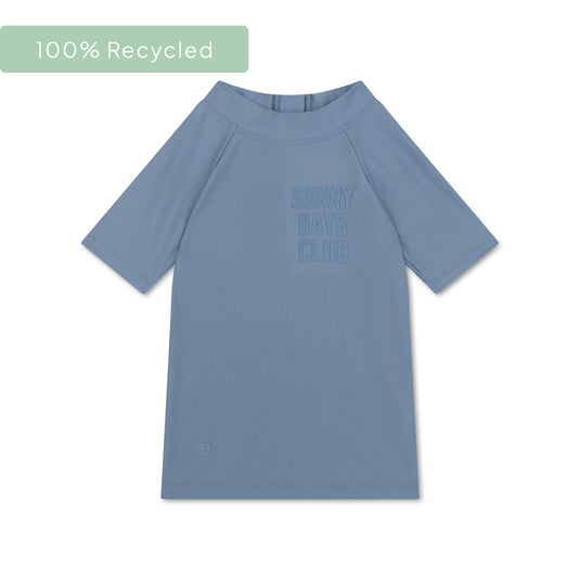 Pure tones | blauw uv zwemshirt met korte mouwen