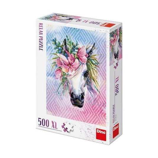 Dinotoys dino puzzel - unicorn met bloemen - 500xl stukjes