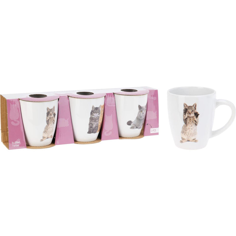 Load image into Gallery viewer, Excellent houseware bekerset katten 3-delig 220ml
