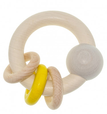 Hess rammelaar bol 3 ringen (naturel geel)