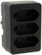 Enzo randaarde stekkeradapter 3 x euro zwart - 6175909