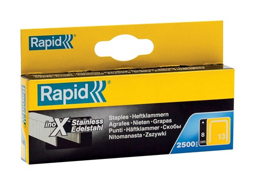 Afbeelding laden in galerijviewer, Rapid nr. 13 fijndraadnieten rvs 8 mm, 2.500 stuks - 11835626 - 11835626
